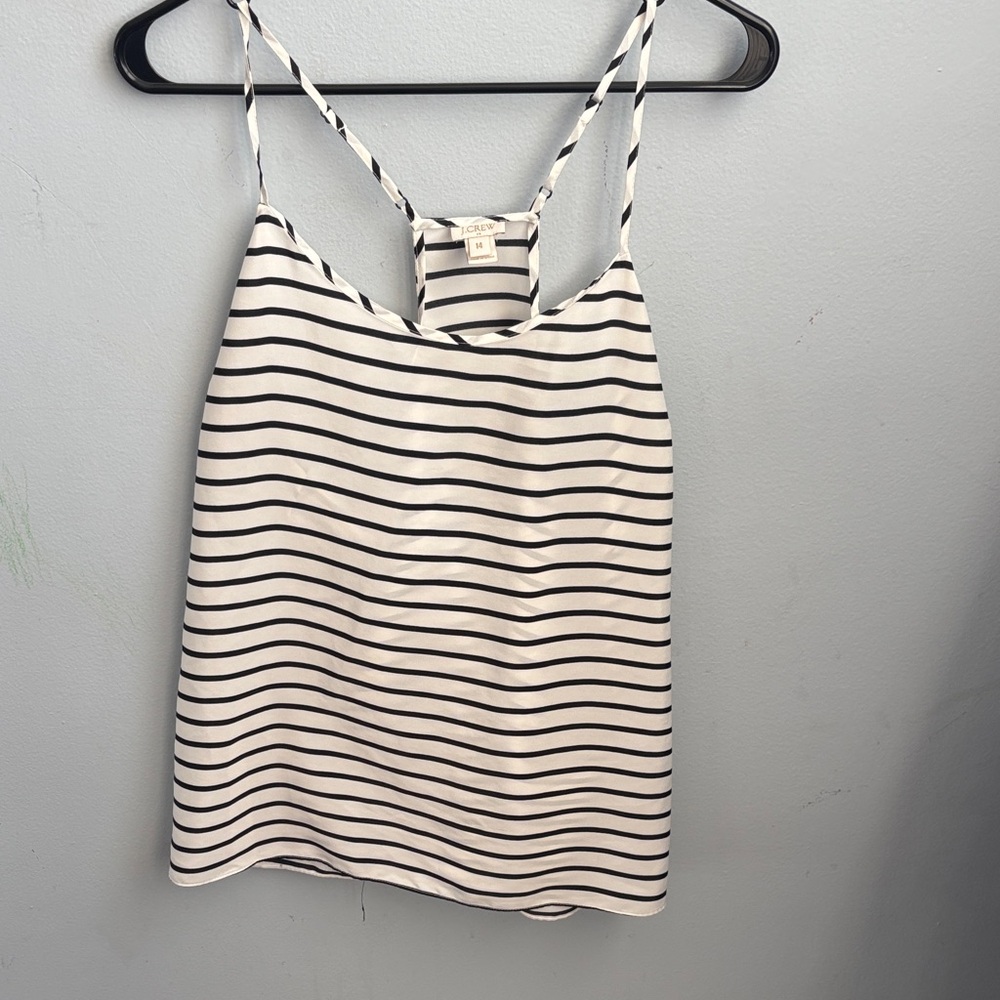 LOFT Black and White Striped Camisole